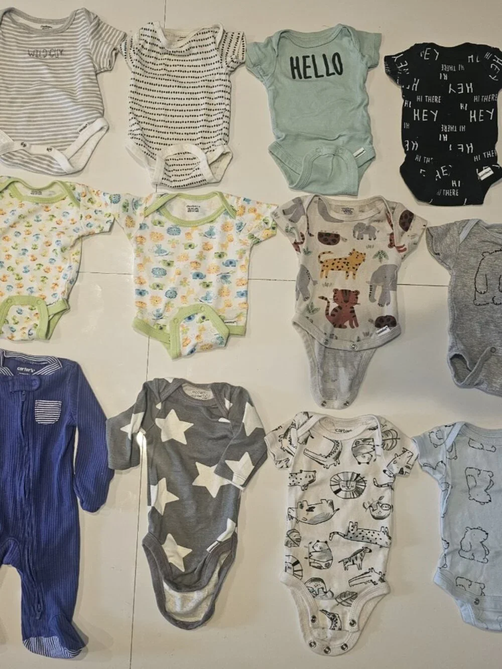 Newborn Carter's Gerber Modern Moments Body Suits Sleeper One Piece Boys 12...